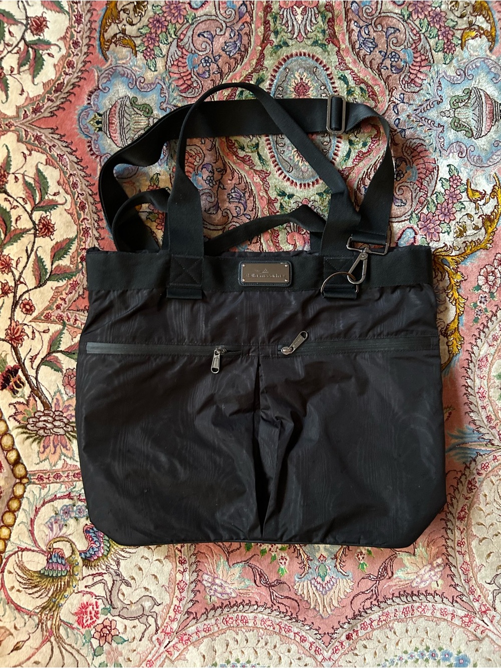 Stella McCartney ADIDAS Black Nylon Oversized Athletic Tote Bag